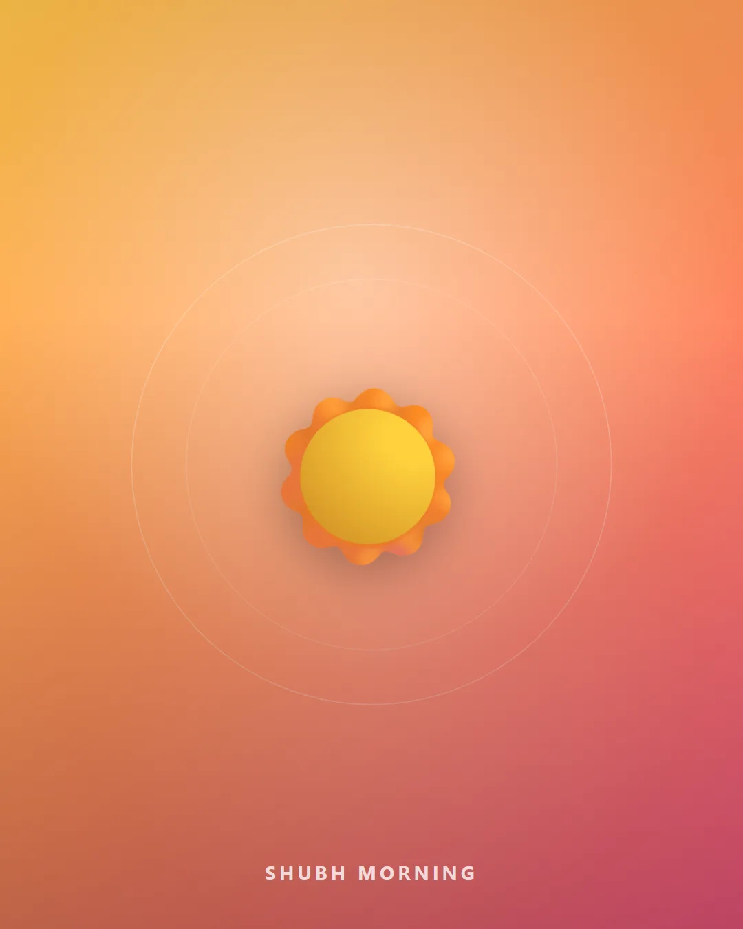 Good morning message on a warm sunrise background